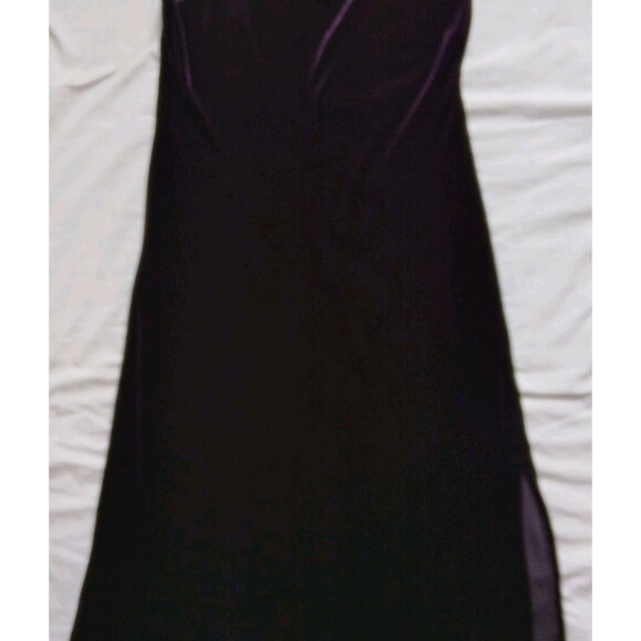 90s Y2K Purple Velour Maxi Dress Vampire Goth Witchcore Cyber Grunge Large - Picture 10 of 15